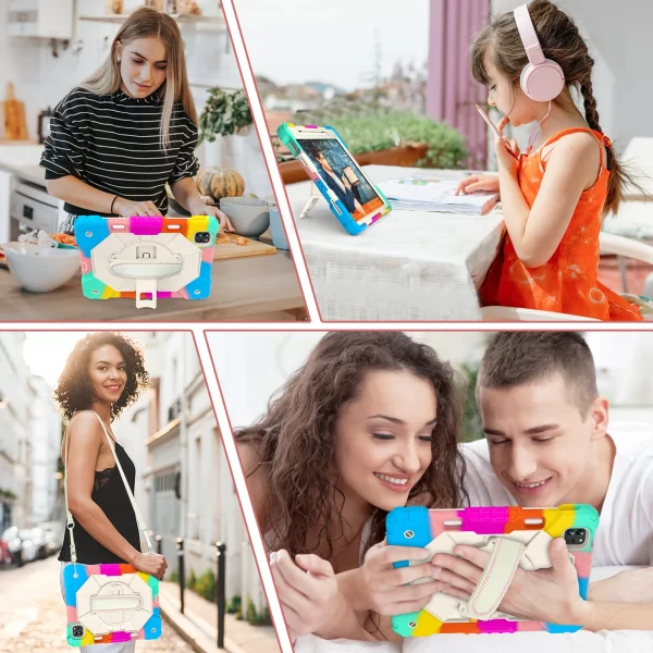 Heavy Duty Case For iPad Pro 11 2018 2020 2021 2022 Air 4 5 Mini 6 360 Rotating Armor Stand Cover With Hand Shoulder Strap - Image 5