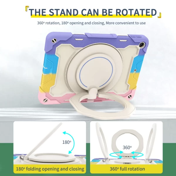 Rotating Rugged Case For iPad 10.2 7th 8th 9th Air 3 2 Pro 10.5 9.7 2017 2018 Mini 4 5 3-Layers Stand Cover With Handle Grip Fun - Image 3