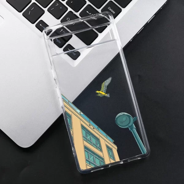 Cute Japan Anime Landscape Phone Case For Google Pixel 8A 8 7 9 Pro XL 6A 5G Retro Illustration Transparent Soft Cover Fundas - Image 5