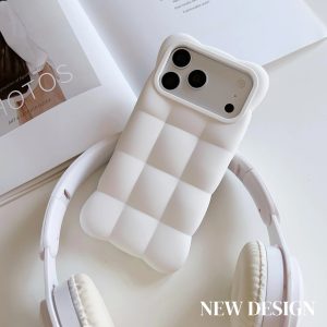 New Liquid Silicone 3D Grid Phone Case, Skin?Friendly Touch Shockproof for iPhone 18 17 16 Pro Max